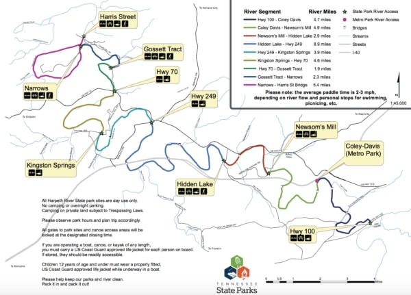 Harpeth River Access Map, LCT Team - Parks
