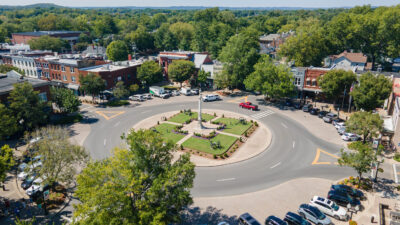 Roundabout in downtown Franklin - 4th of july events in Nashville